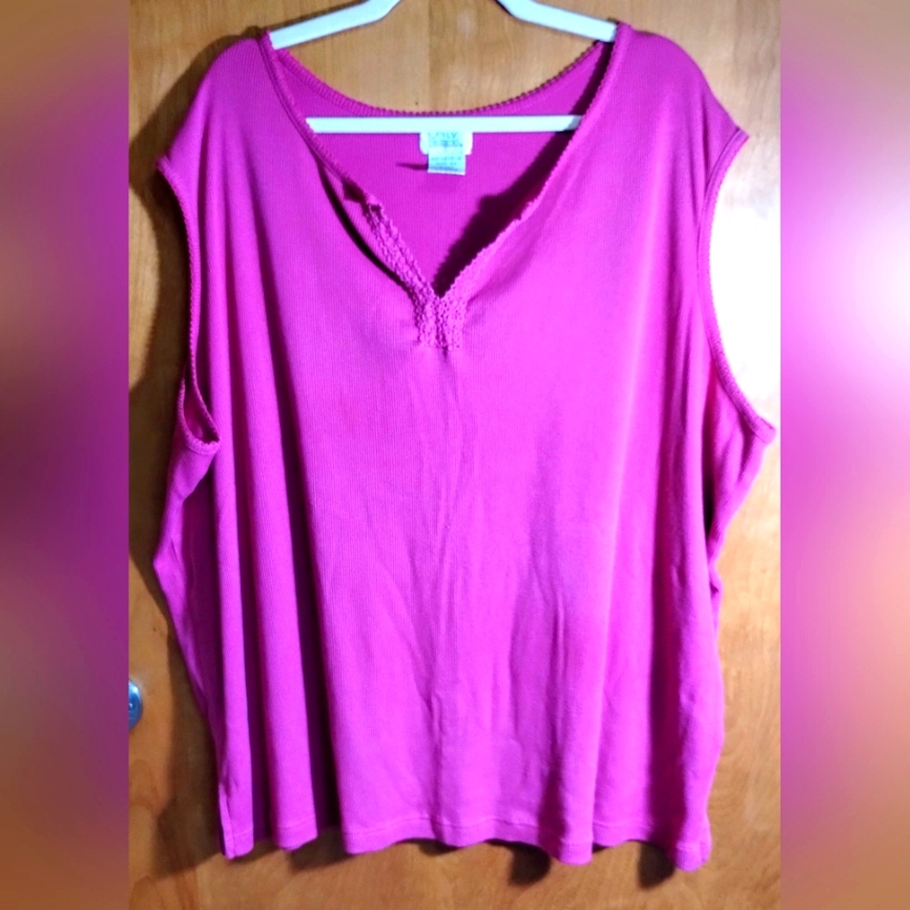 Plus Size Pink Sleeveless Tank Top Size 5x